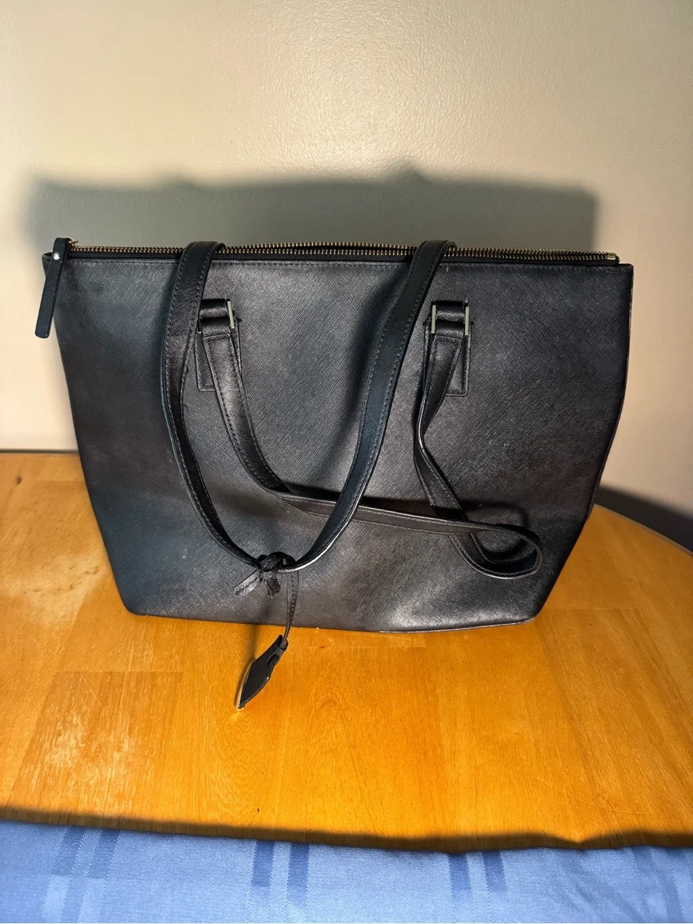 kate spade Navy Leather Laptop Tote